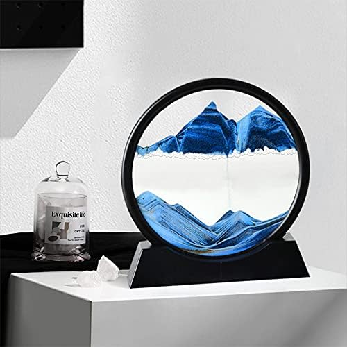 Flowing Sand Painting for Relaxing Desktop Home Office Decor (blue)