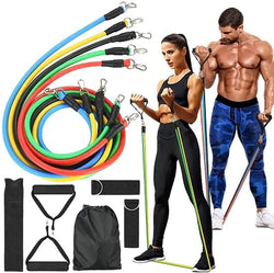 11-Piece Set of Premium Power Resistance Exercise Bands